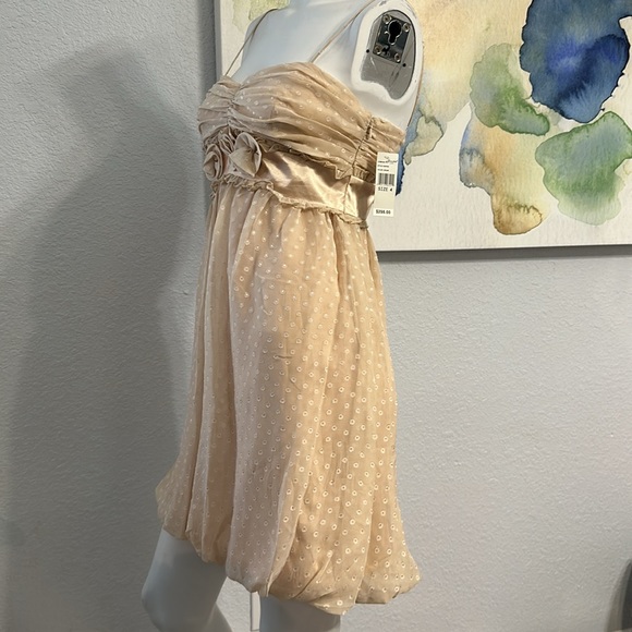 NWT- Essential by A.B.S. Allen Schwartz Cream Cocktail Mini Dress - Picture 2 of 14